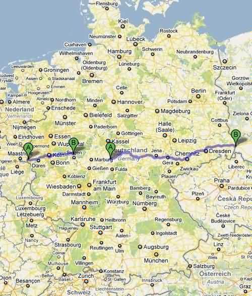 Bundesautobahn A4 Streckenverlauf