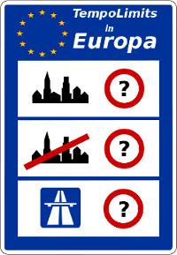 Geschwindigkeitsbegrenzungen in Europa