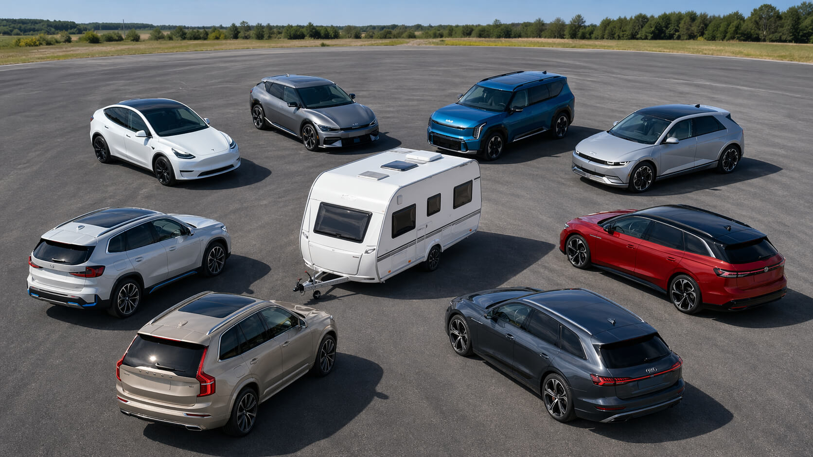 Diese E-Modelle dürfen Wohnwagen ziehen
