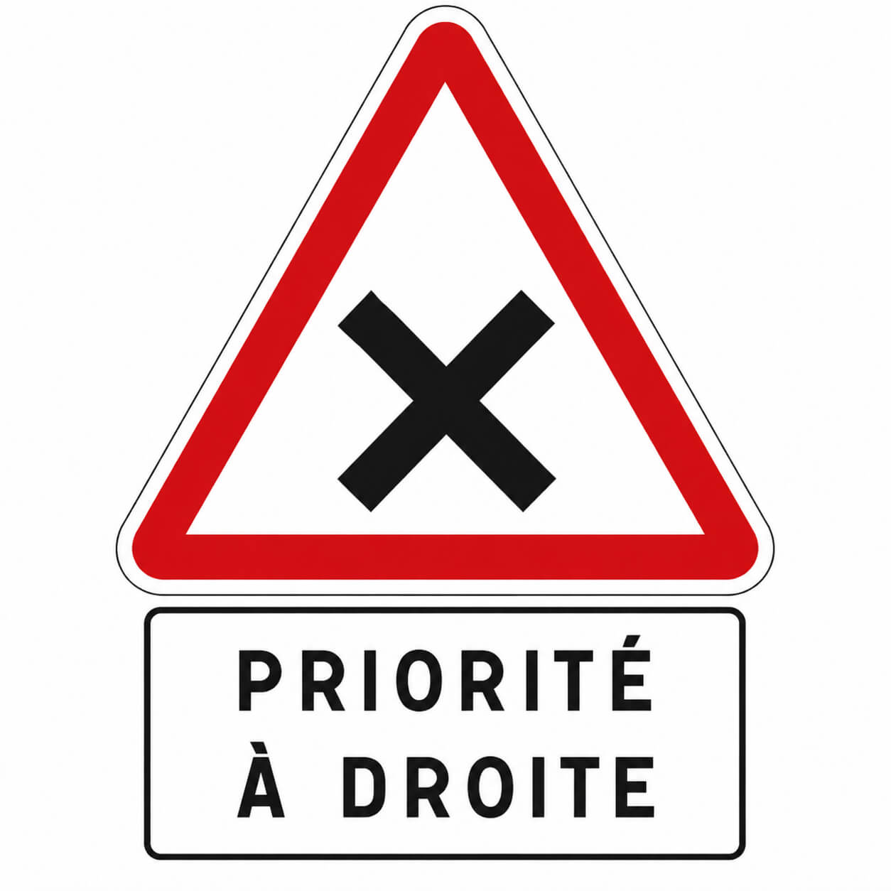 AB1 Kreuzung mit Vorfahrt von rechts Priorité à droite