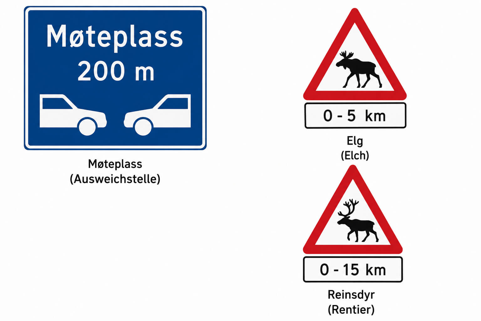norwegen moteplass wildwechsel verkehrszeichen