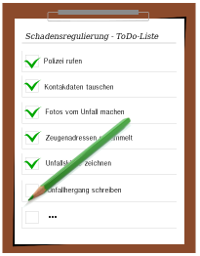 Todo-Liste zum Thema Schadensregulierung Todo-Liste zum Thema Schadensregulierung