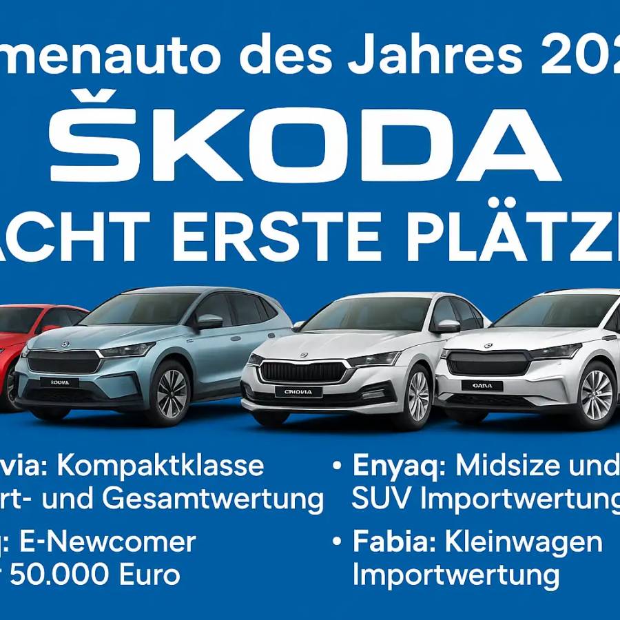 Škoda räumt bei „Firmenauto des Jahres 2025“ ab: Acht erste Plätze